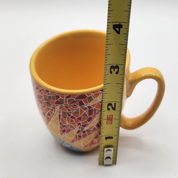 GdP Giordano di Ponzano Italy Modern Cup Saucer Bright Geometric Mosaic Sunburst - Picture 10 of 13